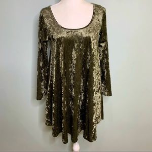 Emerald Velvet Green Tunic Dress Size S